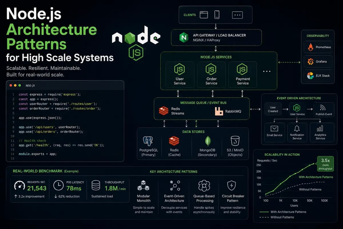 Featured image for blog post: Node.js Architecture Patterns for High Scale Systems